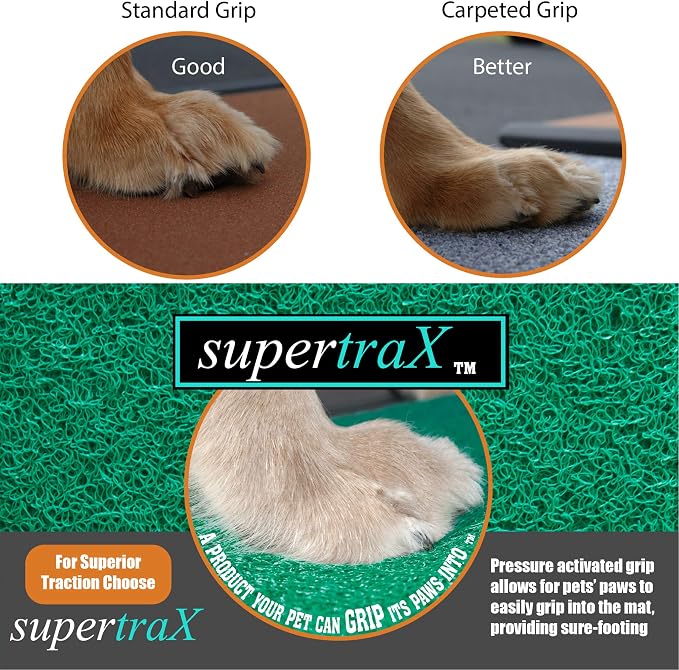 Pet Gear Travel Lite Ramp with supertraX Surface for Maximum Traction, 4 Models to Choose from, 42-71 in. Long, Supports 150 -200 lbs, Find the Best Fit for Your Pet, Black/Green