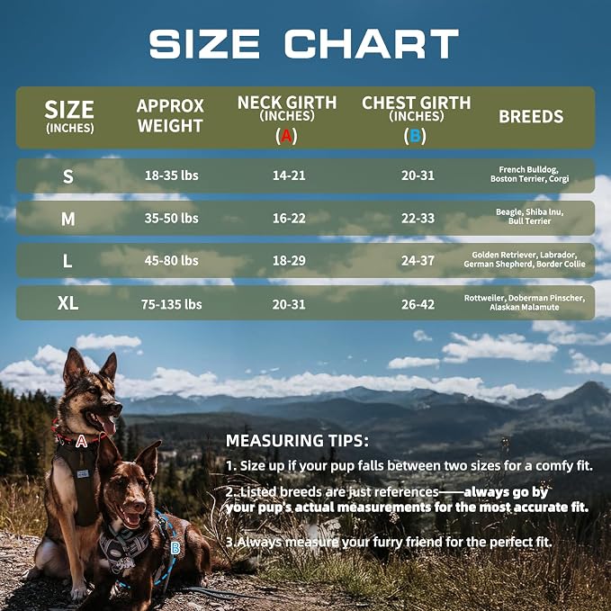AUROTH Tactical Dog Harness for Large Dogs No Pull Adjustable Pet Harness Reflective K21 Working Training Easy Control Pet Vest Military Service Dog Harnesses