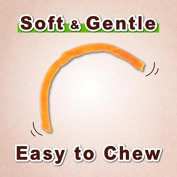 A Freschi srl Soft Chicken Dog Treats, All Natural, High-Protein, Healthy & Easily Digestible, Grain-Free Puppy Chews, Human Grade Training & Rewards Dog Snacks, Chicken Breast Strips, 16 oz Pack