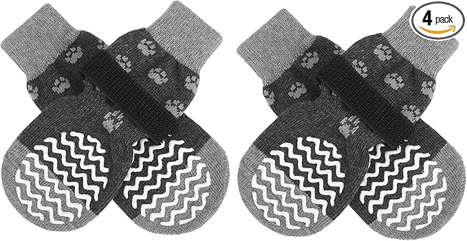 EXPAWLORER Anti Slip Dog Socks to Prevent Licking Paws, Dog Shoes for Hot Pavement, Dog Booties for Small Medium Large Senior Dogs, Traction Control Boots & Paw Protectors for Hardwood Floors