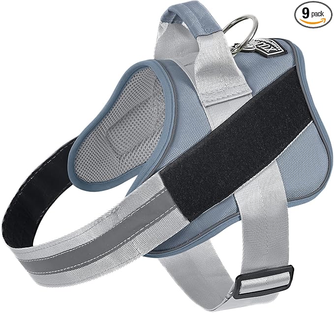 Dog Harness, No-Pull Reflective Dog Vest, Breathable Adjustable Pet Harness with Handle for Outdoor Walking - No More Pulling, Tugging or Choking