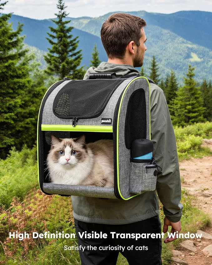 pecute XL Cat Backpack Expandable, Cat Carrier Backpack Acrylic Window