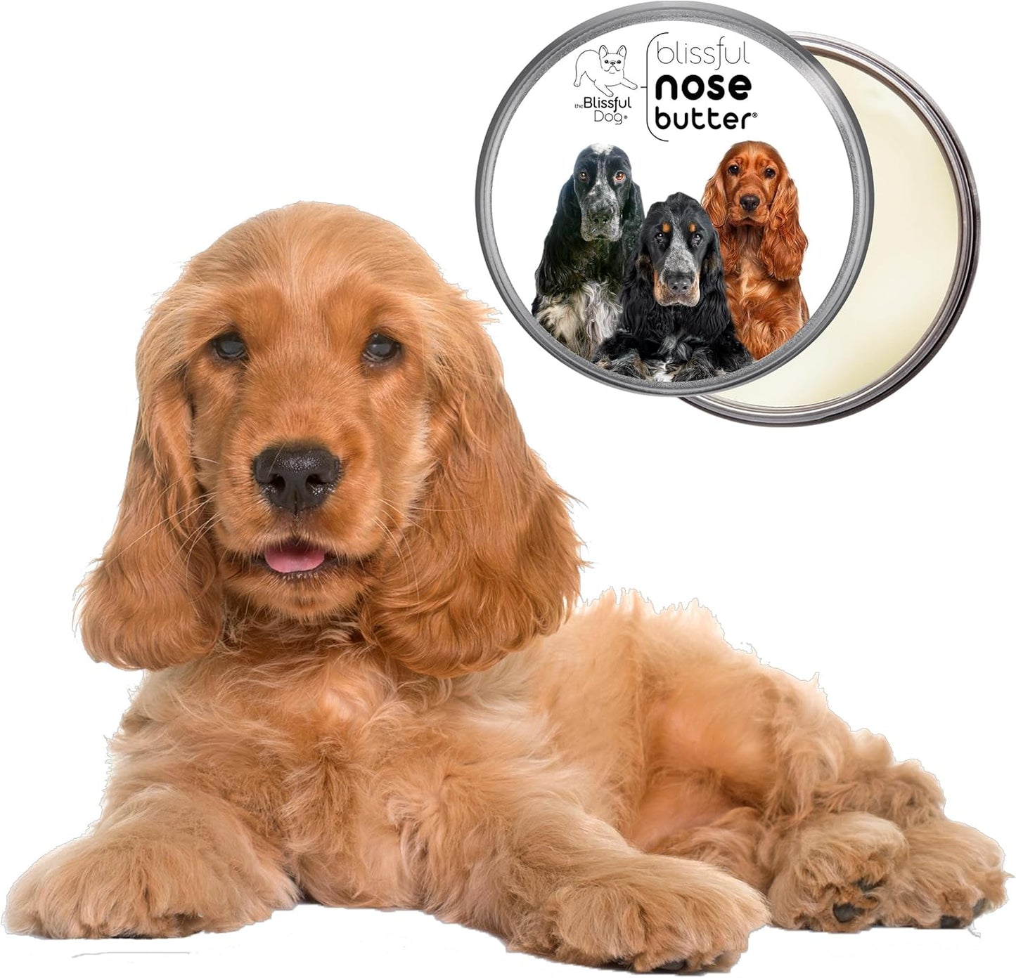 The Blissful Dog English Cocker Spaniel Unscented Nose Butter - Dog Nose Butter, 8-Ounce