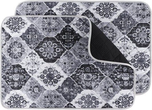 IEUUMLER Washable Pee Pads for Dogs, 2 Pack Reusable Pee Pads for Dogs Non-Slip Grip, Super Absorbent Waterproof Puppy Pads for Potty Training, Playpen, Crate, Whelping Box EU011 Black Grey, 36x24