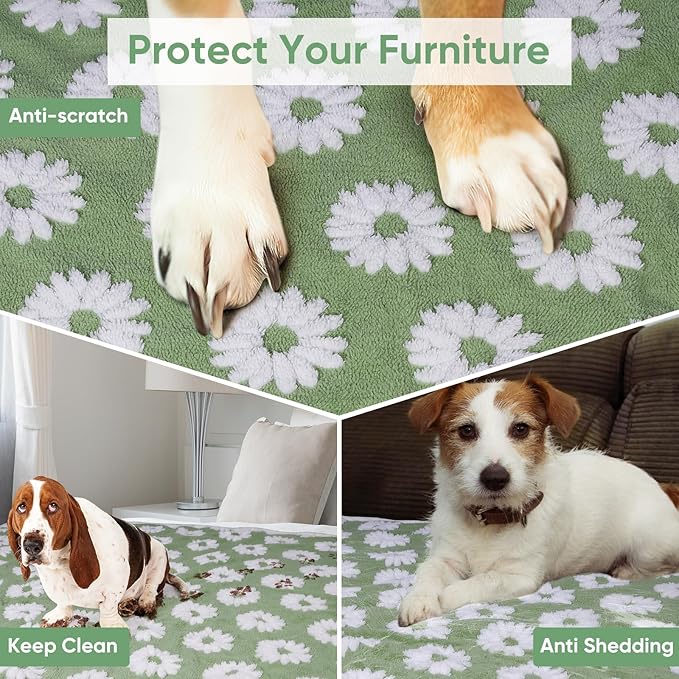 Dog Blanket for Small Medium Large Dogs Fleece Cat Blankets for Indoor Cats Washable Fluffy Pet Bed Blanket Furniture Sofa Couch Cover Protector