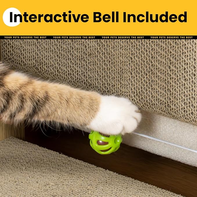 Conlun Cardboard Cat Scratcher,30" L-Shaped Scratch Pad Wall Mounted,Vertical Scratching Post Durable Cardboard to Protect Furniture for Indoor Cats,Wood Grain Junbo