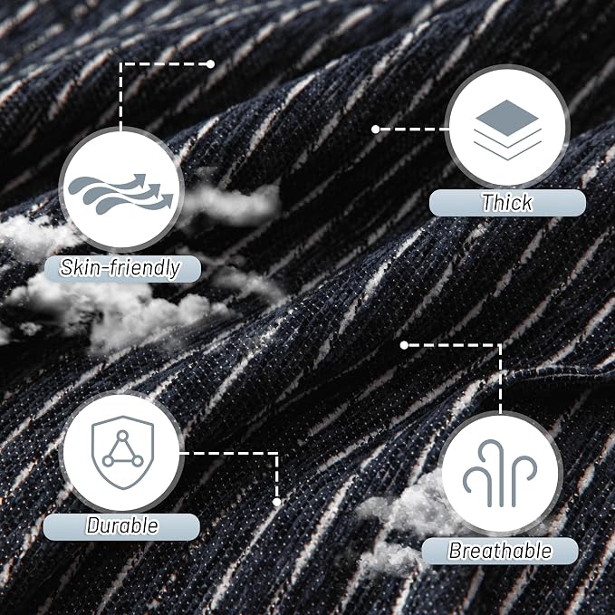 MYSKY HOME Couch Covers for 2 Cushion Couch Sofa, Chenille L Shape Sectional Couch Cover - Pet-Friendly, Machine Washable, Non-Slip Sofa Protector for Dogs, Kids, 71"x118", Navy
