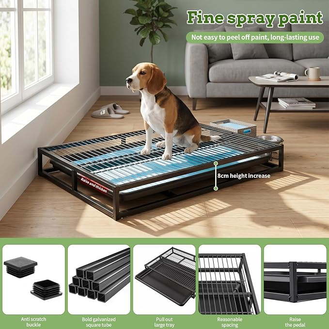 Dog Grass Pad with Tray, 30.71"L × 19.69"W × 3.15"H, 1 Reusable Artificial Turf for Dog Potty & 10 Pee Pads, Waterproof Non-Slip Washable Pee Pad Holder, Portable Dog Litter Box for Indoor/Outdoor Use