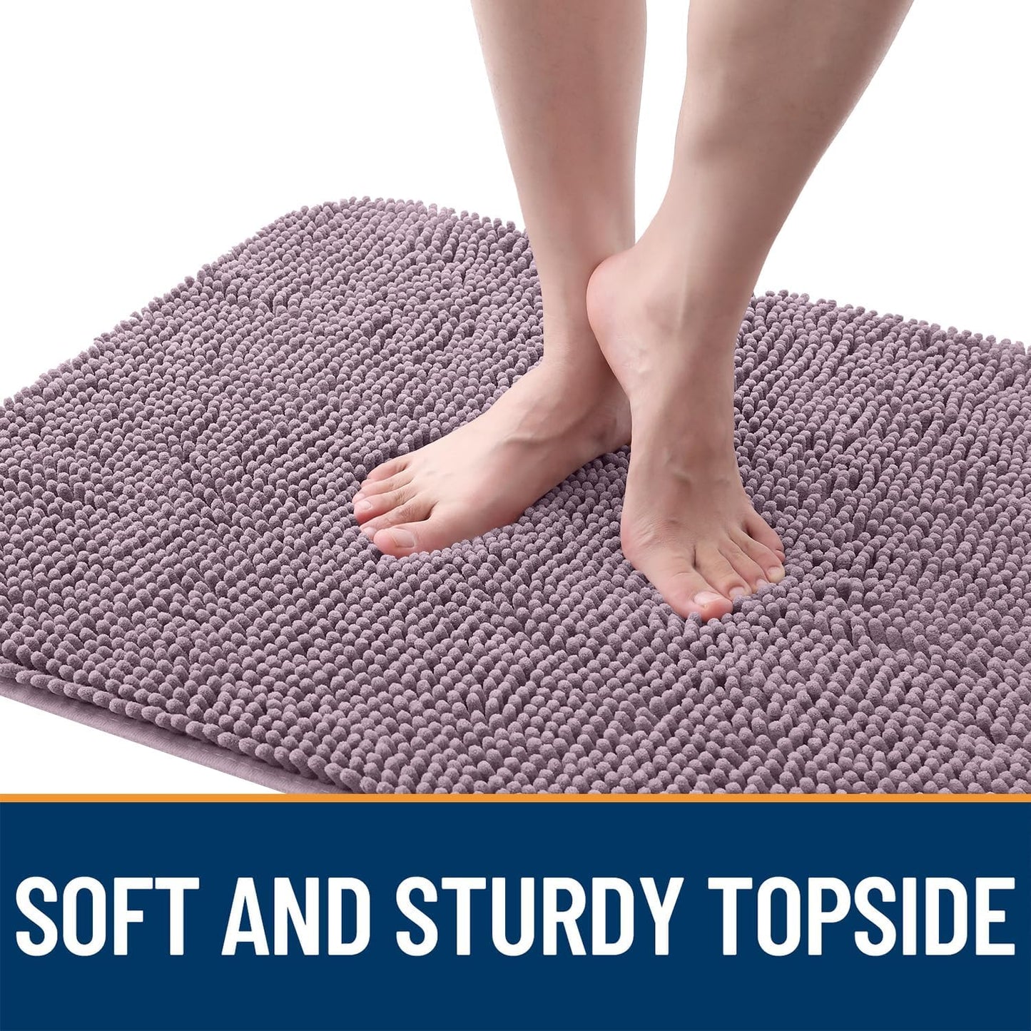 OLANLY Dog Door Mat for Muddy Paws 44x24, Absorbs Moisture and Dirt, Absorbent Non-Slip Washable Doormat, Quick Dry Chenille Mud Mat for Dogs, Entry Indoor Entryway Carpet for Inside Floor, Deep Plum