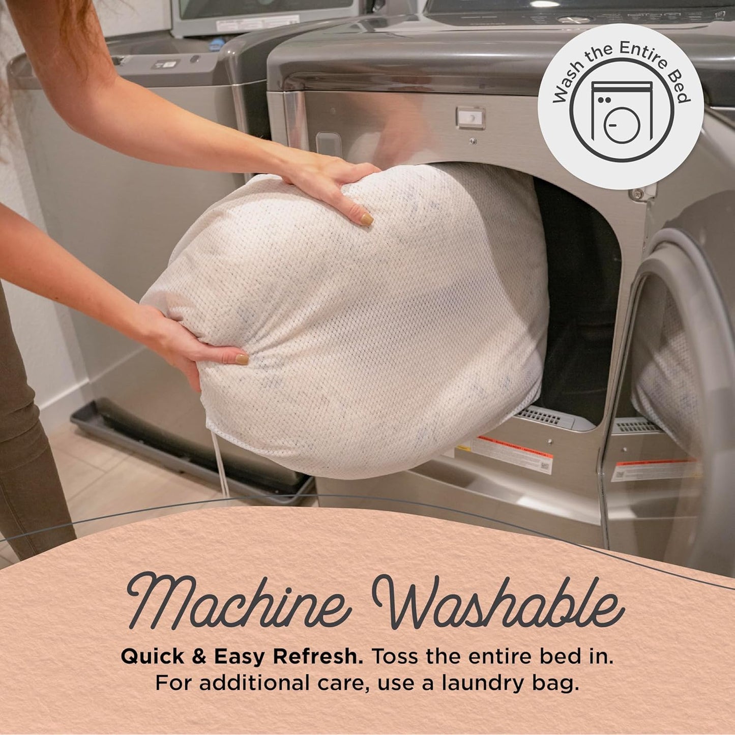 Best Friends by Sheri Original Calming Donut Dog and Cat Bed, Shag Faux Fur, Taupe, XS (18in x 18in) - Anxiety Relief for Pets Up to 10 lbs