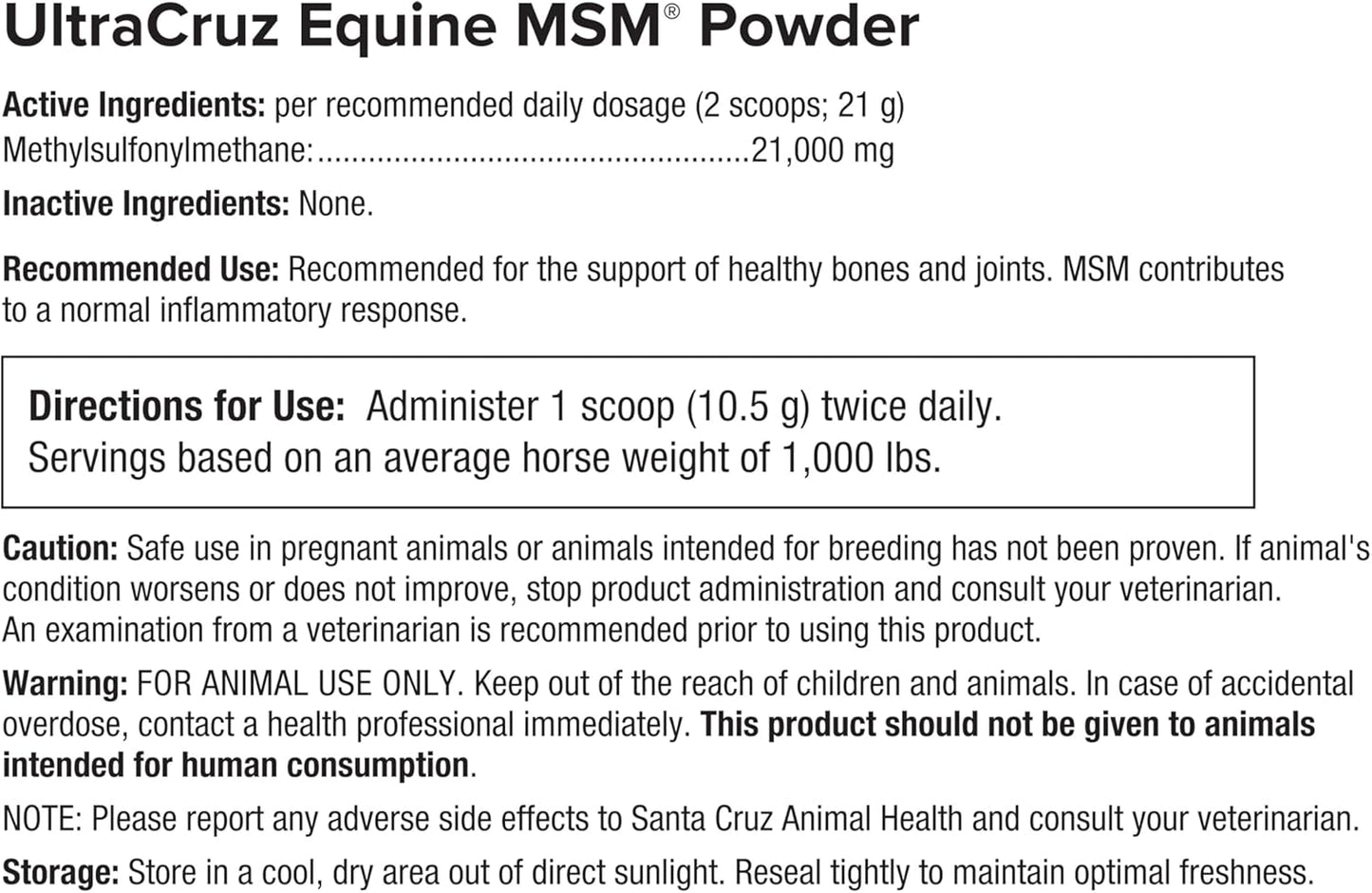 UltraCruz Equine MSM, Glucosamine Sulfate and Chondroitin Sulfate Horse Joint Supplement Bundle, 4 lb Each MSM and Glucosamine, 1 lb Chondroitin, Powders