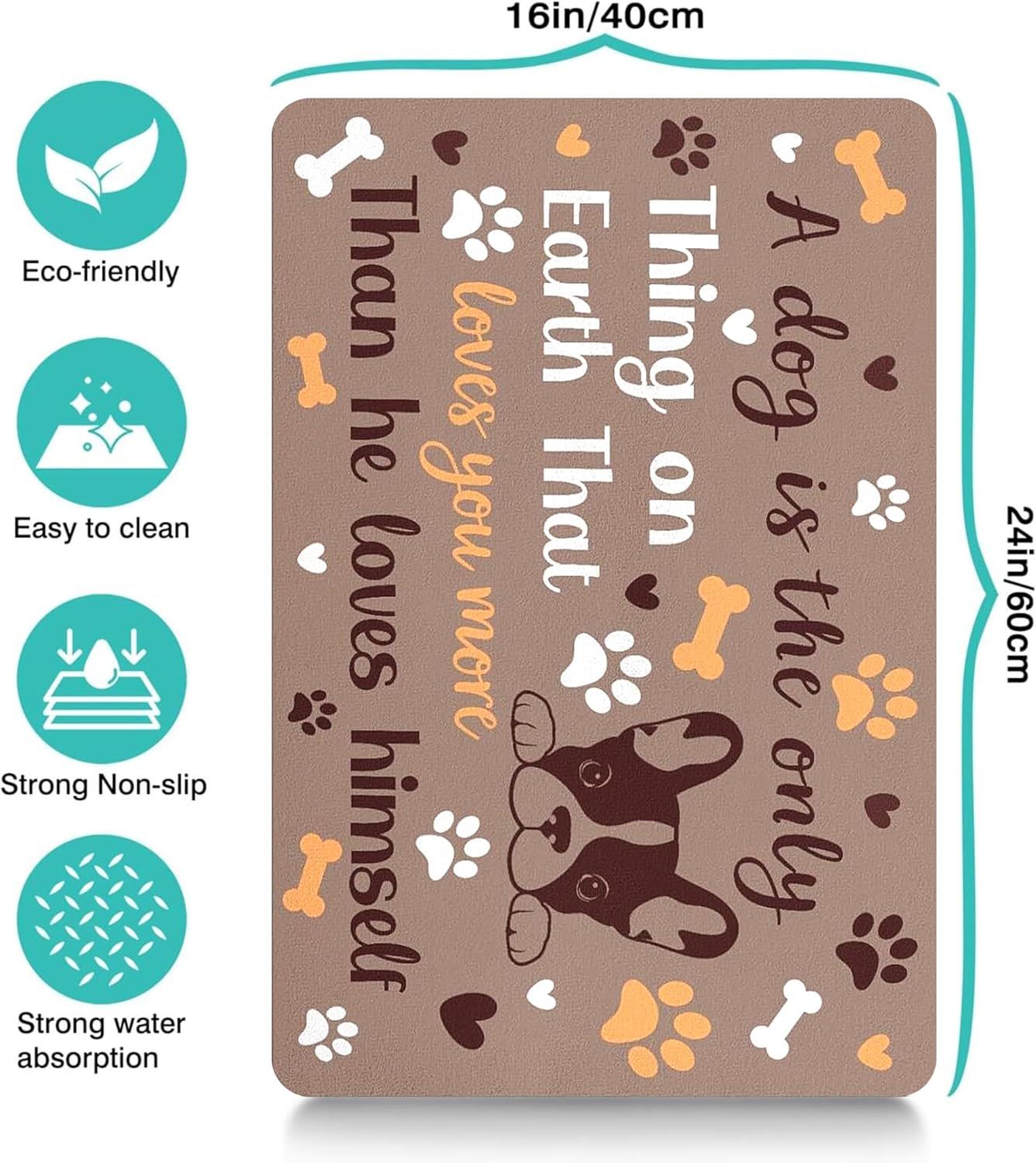 Pet Feeding Mat for Floors Waterproof Dog Mat for Food and Water Absorbent Quick Dry Non Slip mat for Cat Bowls