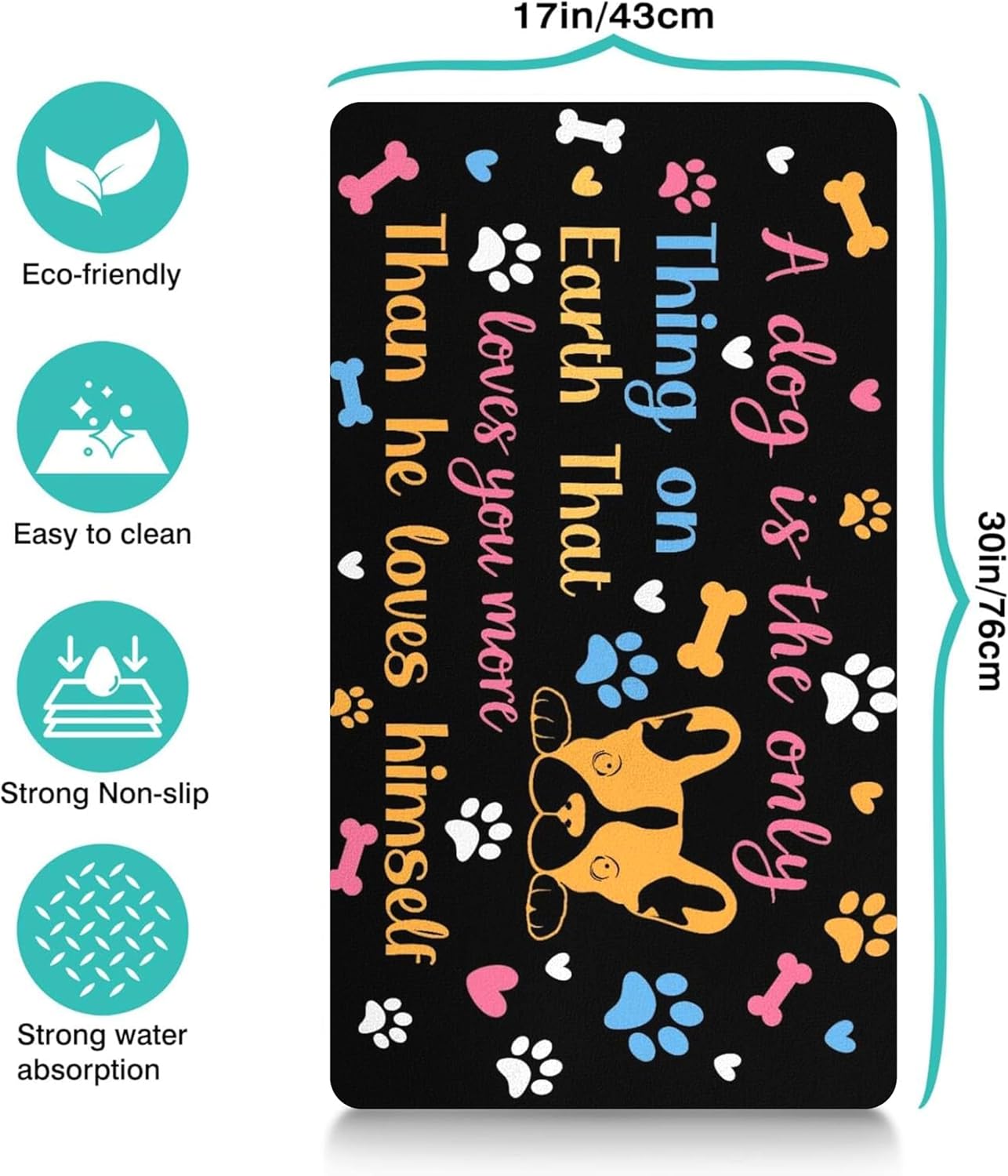 Pet Feeding Mat for Floors Waterproof Dog Mat for Food and Water Absorbent Quick Dry Non Slip mat for Cat Bowls
