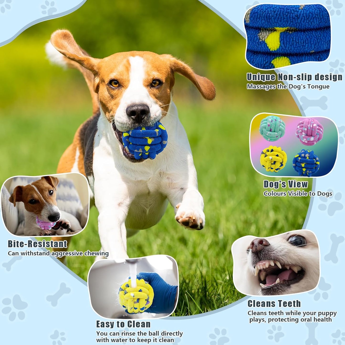 Dog Balls Tennis Ball Toys Dog Toy for Aggressive Chewers Indestructible Teething Chew Toys Water Toy Fetch Ball for Dogs (2 Pack)
