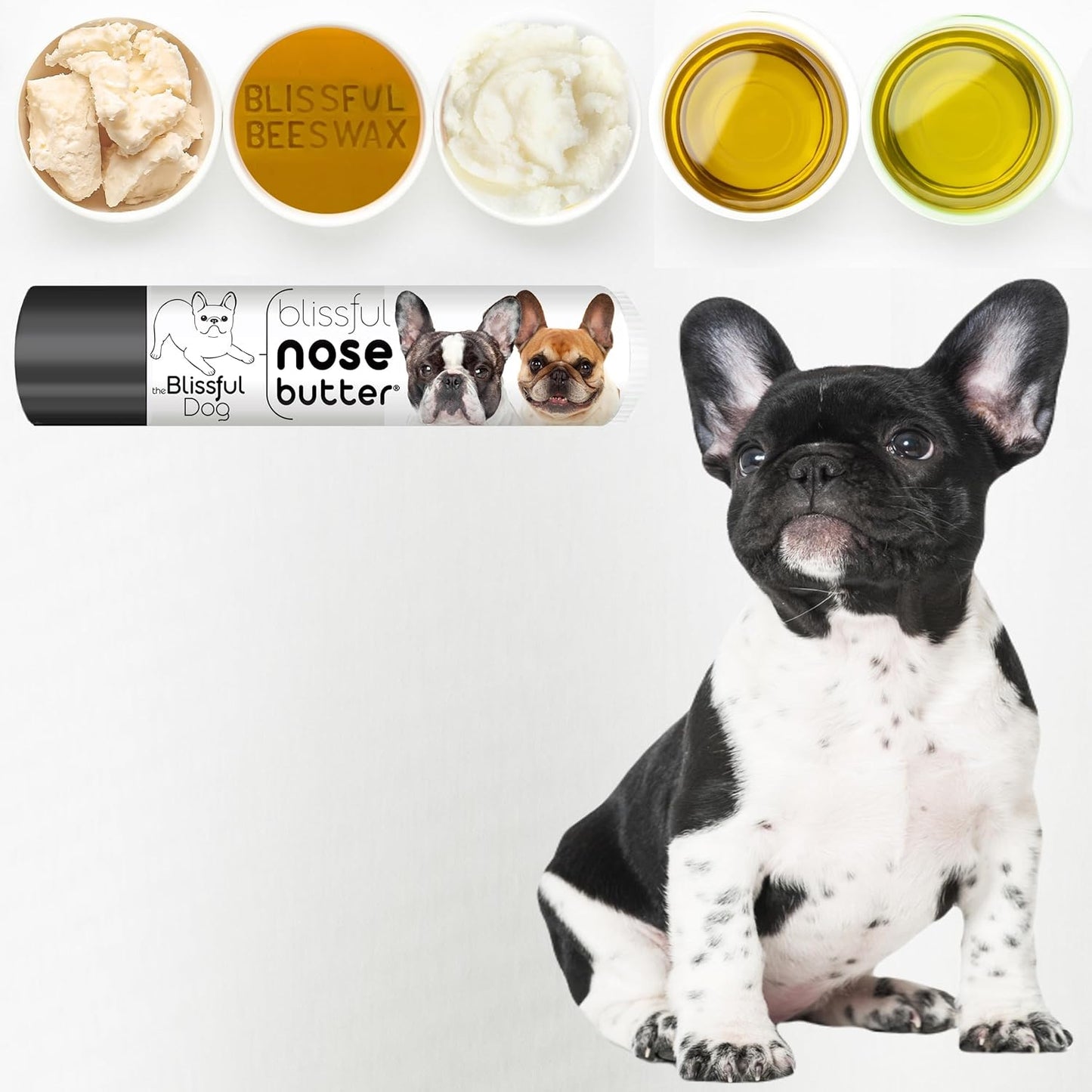 The Blissful Dog French Bulldog Pied Unscented Nose Butter - Dog Nose Butter, 0.15 Ounce