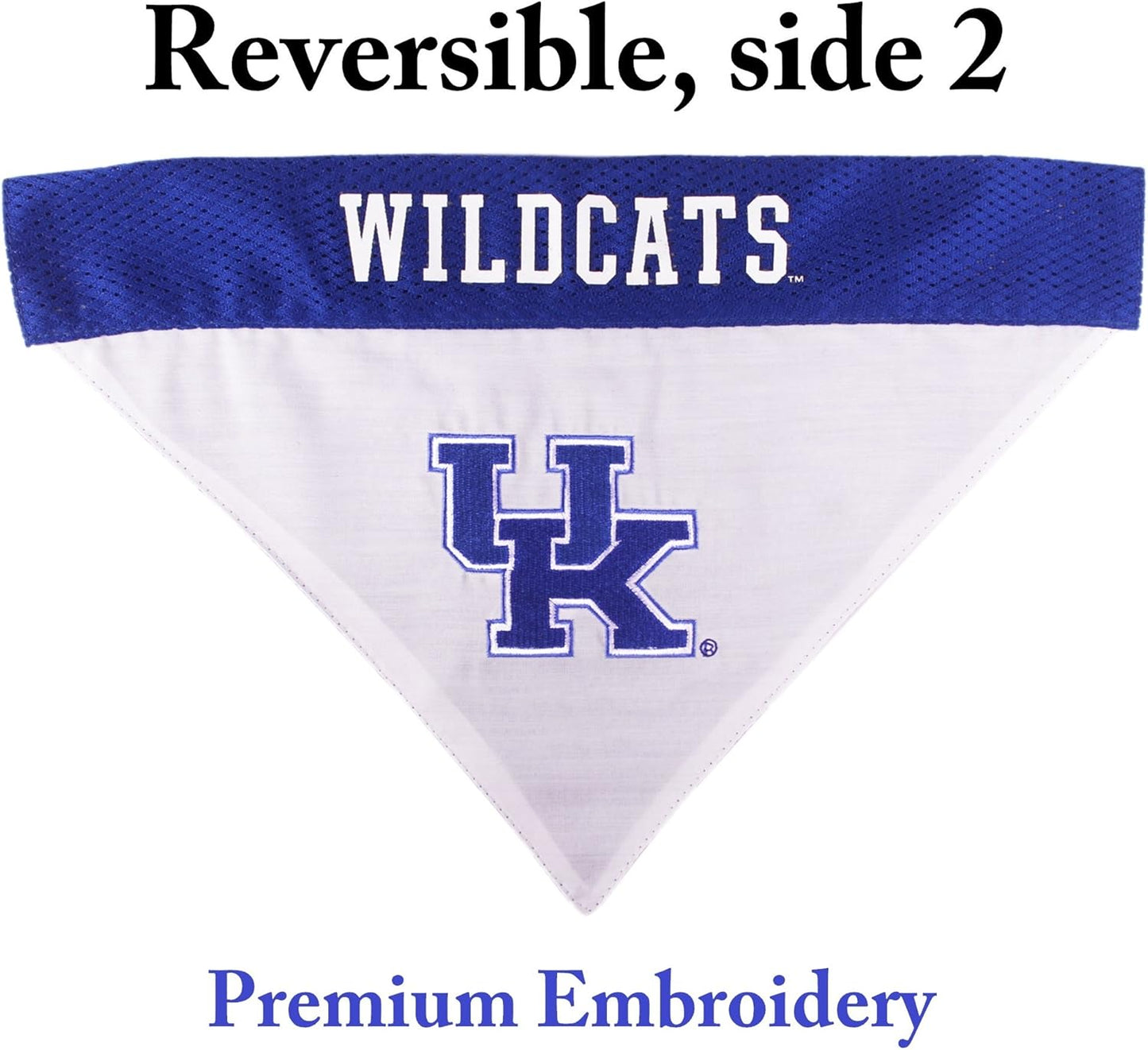 Pets First Collegiate Pet Accessories, Reversible Bandana, Kentucky Wildcats, Small/Medium