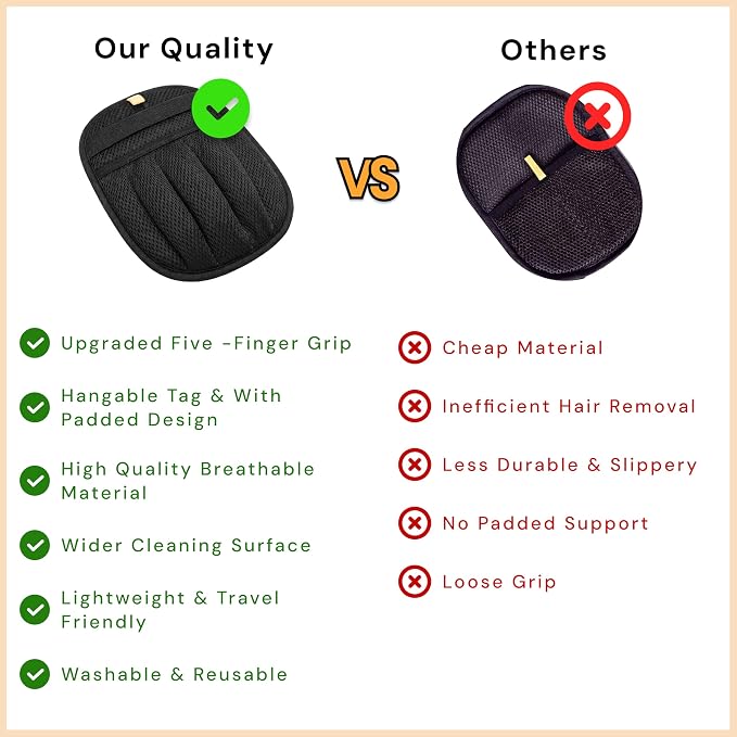 Pet Hair Removal Gloves for Cats & Dogs, Five-Finger Electrostatic Reusable Magic Brush for Effortless Pet Hair Remover Tool on Carpet, Clothing, Laundry, Couch, Car Seat