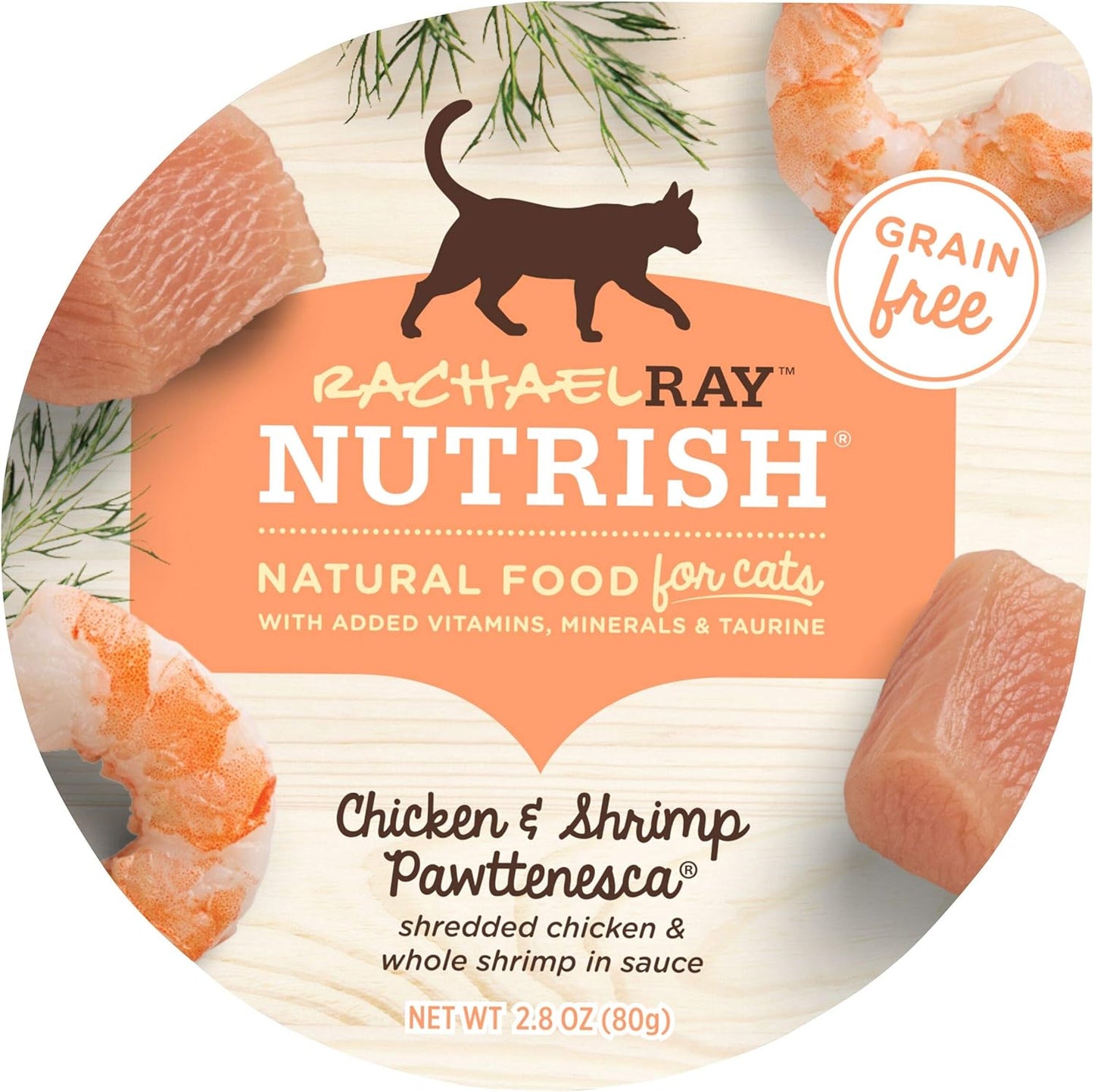 Rachael Ray Nutrish Natural Wet Cat Food, Chicken & Shrimp Pawttenesca Recipe, 2.8 Ounce Cup (Pack of 12), Grain Free (6303370281)