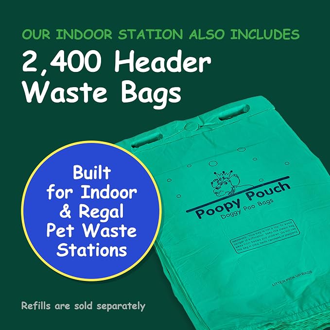 Indoor Pet Waste Station - 8ft Silver Steel Dog Waste Station - Includes a Built-In Dispenser with Lock & Storage, a Trash Receptacle, a Paper Towel Holder, and a Spray Bottle