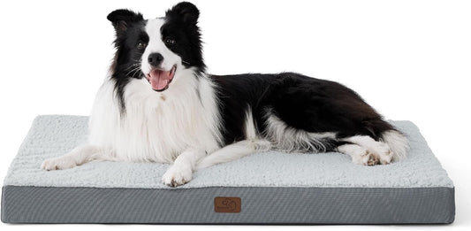 Bedsure Dog Beds Large Sized Dog - Orthopedic Flat Pet Beds with Removable Washable Cover, Egg Crate Foam Puppy Mat, Suitable for Pet Up to 65 lbs