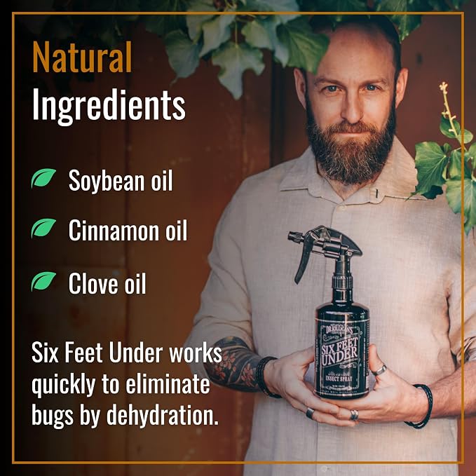 Dr. Killigan's Six Feet Under Plant Powered Insect Killer Spray | Indoor Natural Pest Control | Fleas, Pantry & Clothing Moths, Ants, & Cockroaches | Family Friendly, Pet Safe (24 oz)