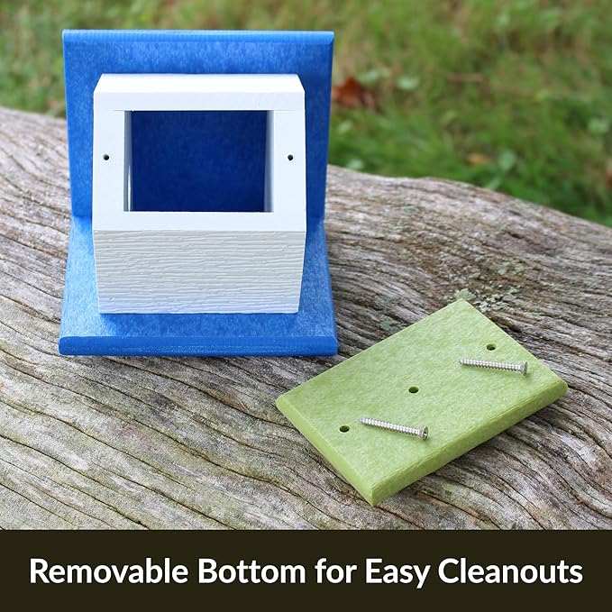 HomePro Garden Hanging Wren House: Brilliant Blue and Green Poly Lumber Bird House