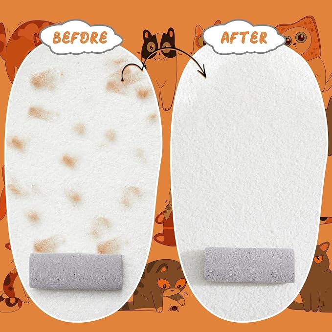 6 Pcs Abbyike Pet Hair Remover Rock Pumice Stone for Dog Cat Hair Pet Removal Cleaning Fur Removal Block Tool Scraper for Car, Carpet, Couch, Beding, Fufmiture Cleaning (6.1 x 2.56 x 1.4 Inch,Gray)