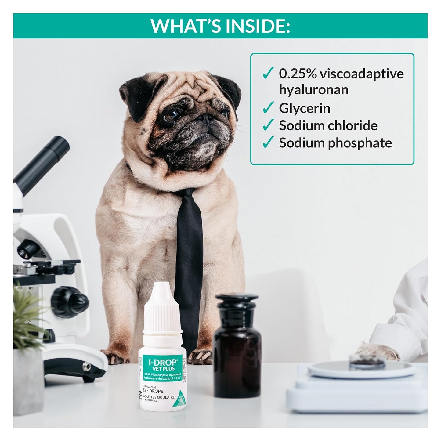 I-DROP VET PLUS: Dog Eye Drops for Pets | Lubricate Acute/Seasonal Dry Eyes | Superior Comfort | Long-lasting Relief | Fewer Application Needed, 0.25% Hyaluronan | Multi dose Bottle | One Bottle 10 ml