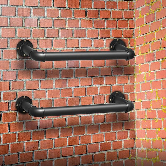 1-Rung Wall Mounted Ladder, Heavy-Duty Metal 1FT Egress Window & Loft Ladder for Basement, Attic Bunk Bed, Fire Escape - 700LBS Load, Matte Black-2PCS