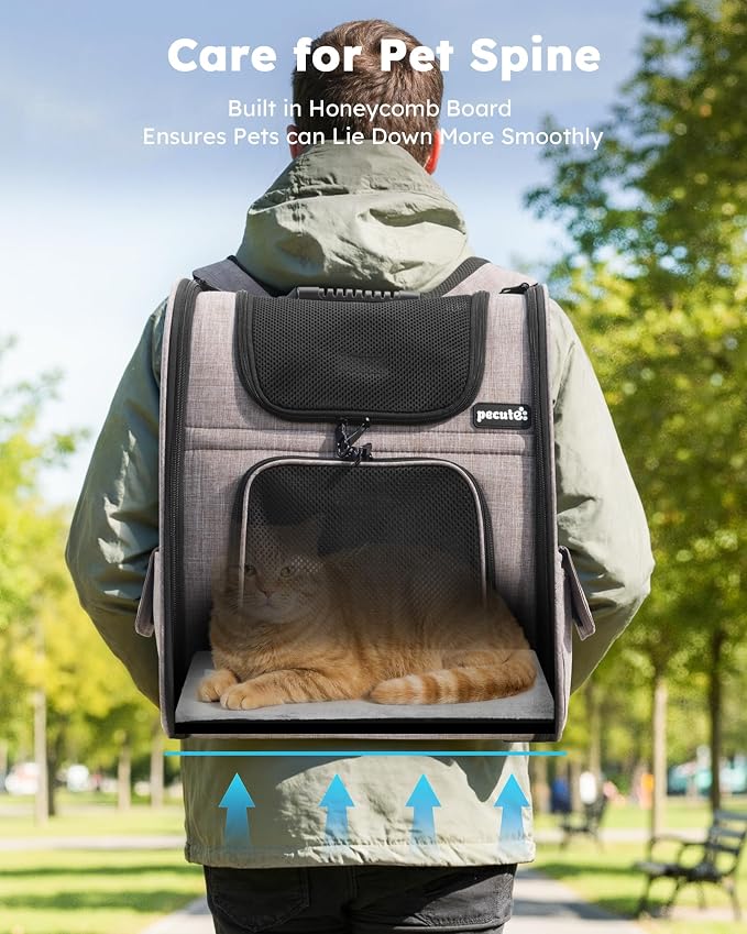 pecute Cat Backpack Expandable, Cat Backpack for Cat with Breathable Window