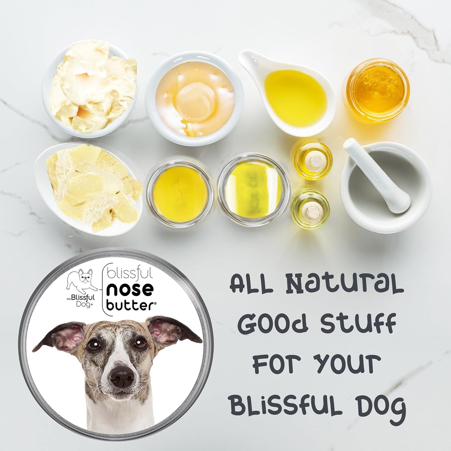 The Blissful Dog Whippet Unscented Nose Butter - Dog Nose Butter, 8 Ounce