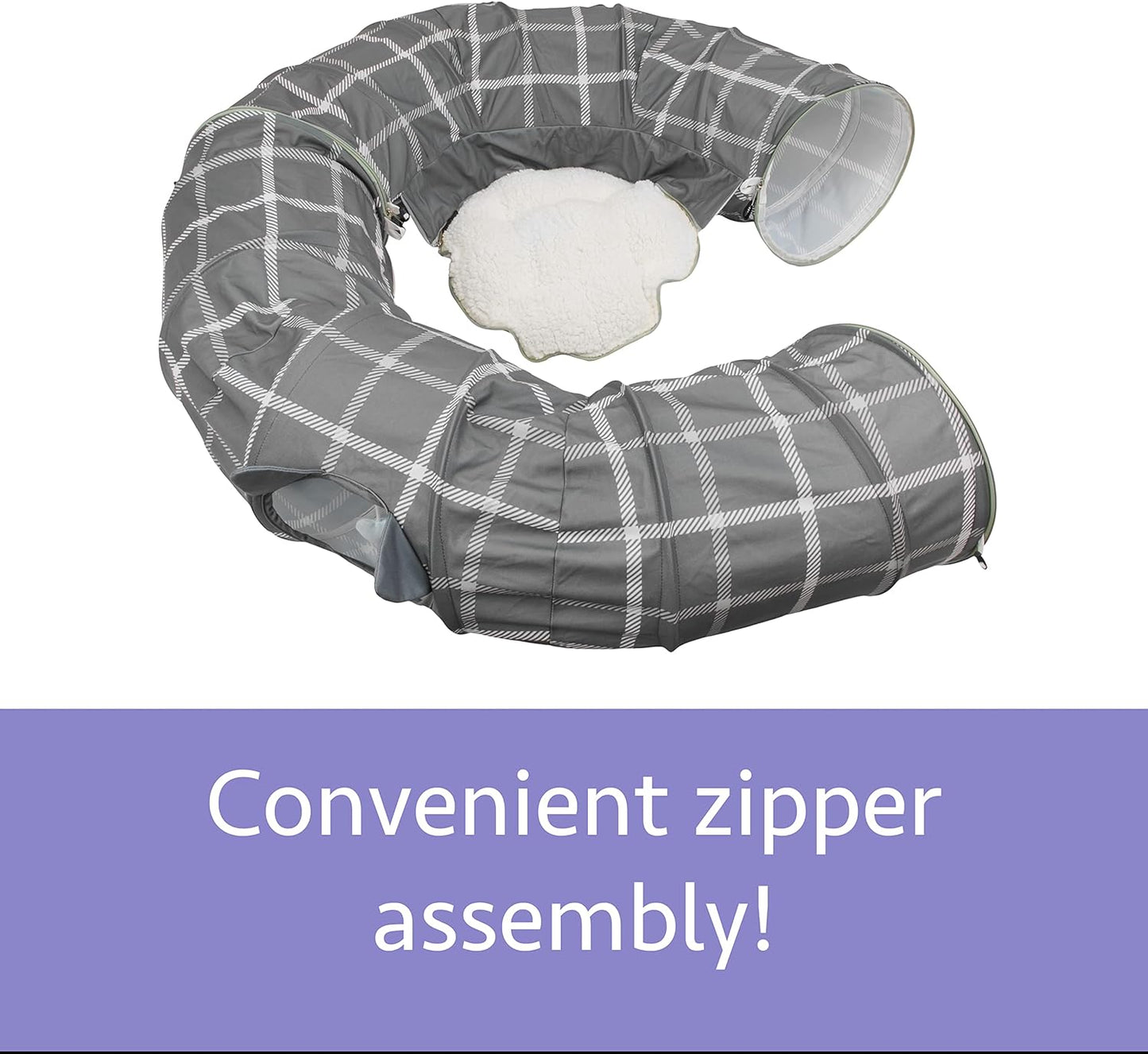 Kitty City Large Cat Tunnel Bed, Cat Bed, Pop Up Bed, Cat Toys, Gray