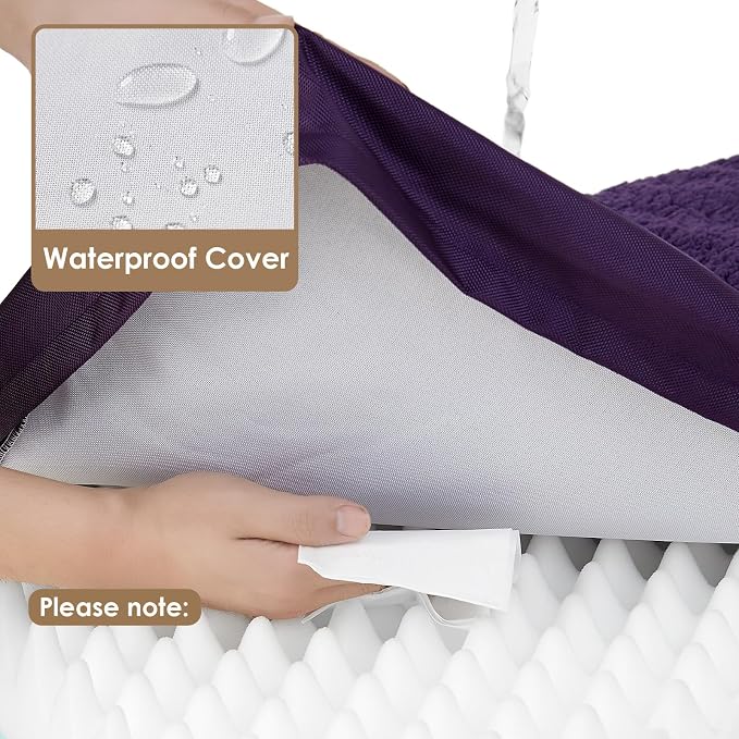 EHEYCIGA Orthopedic Dog Bed Large with Removable Washable Cover, 36x27 | Egg Crate Foam Support, Durable Oxford fabric, Non-Slip Bottom, Machine Washable, Soft Waterproof Plush Pet Bed Mat For Crate