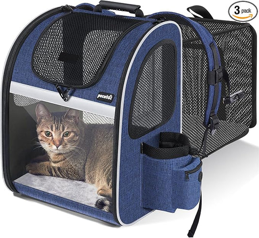 pecute Cat Backpack Visiable, Cat Carrier Expandable with Acrylic Window