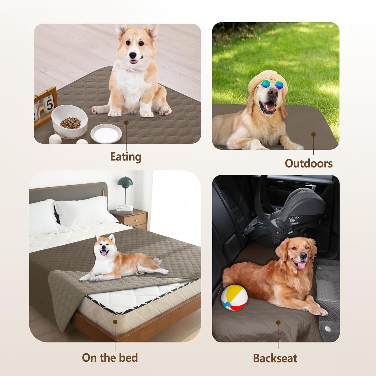 gogobunny 100% Double Sided Waterproof Dog Blanket Soft Pet Bed Cover Reversible Protect Furniture Couch Sofa Car for Puppy Cat Kids (Dark Walnut/Light Walnut, 30x80 Inch (Pack of 1))