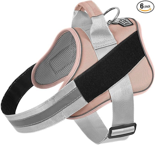 Dog Harness, No-Pull Reflective Dog Vest, Breathable Adjustable Pet Harness with Handle for Outdoor Walking - No More Pulling, Tugging or Choking