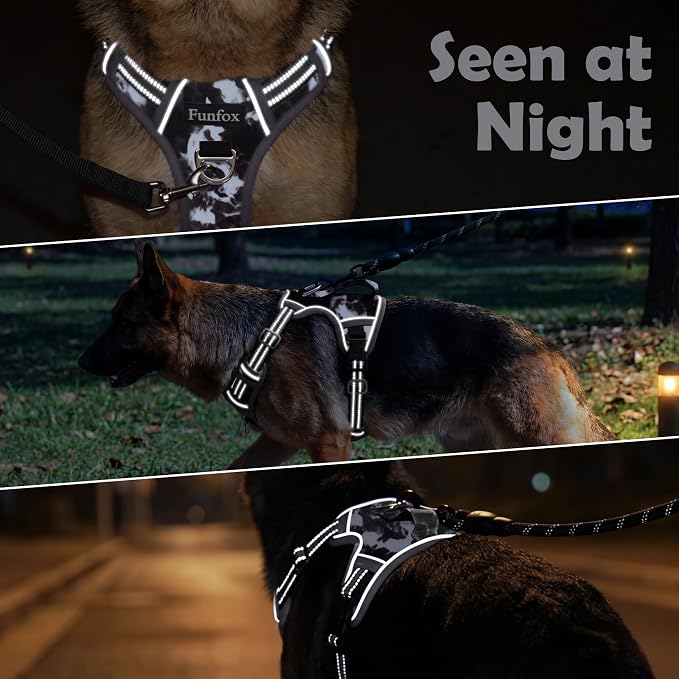 Dog Harness No Pull, Adjustable Pet Vest Harness, Super Soft Material with Vertical Handle Easy Control, Reflective Night Walking, 2 Leash Clips for Small Sized Dogs, Misty Gray, S