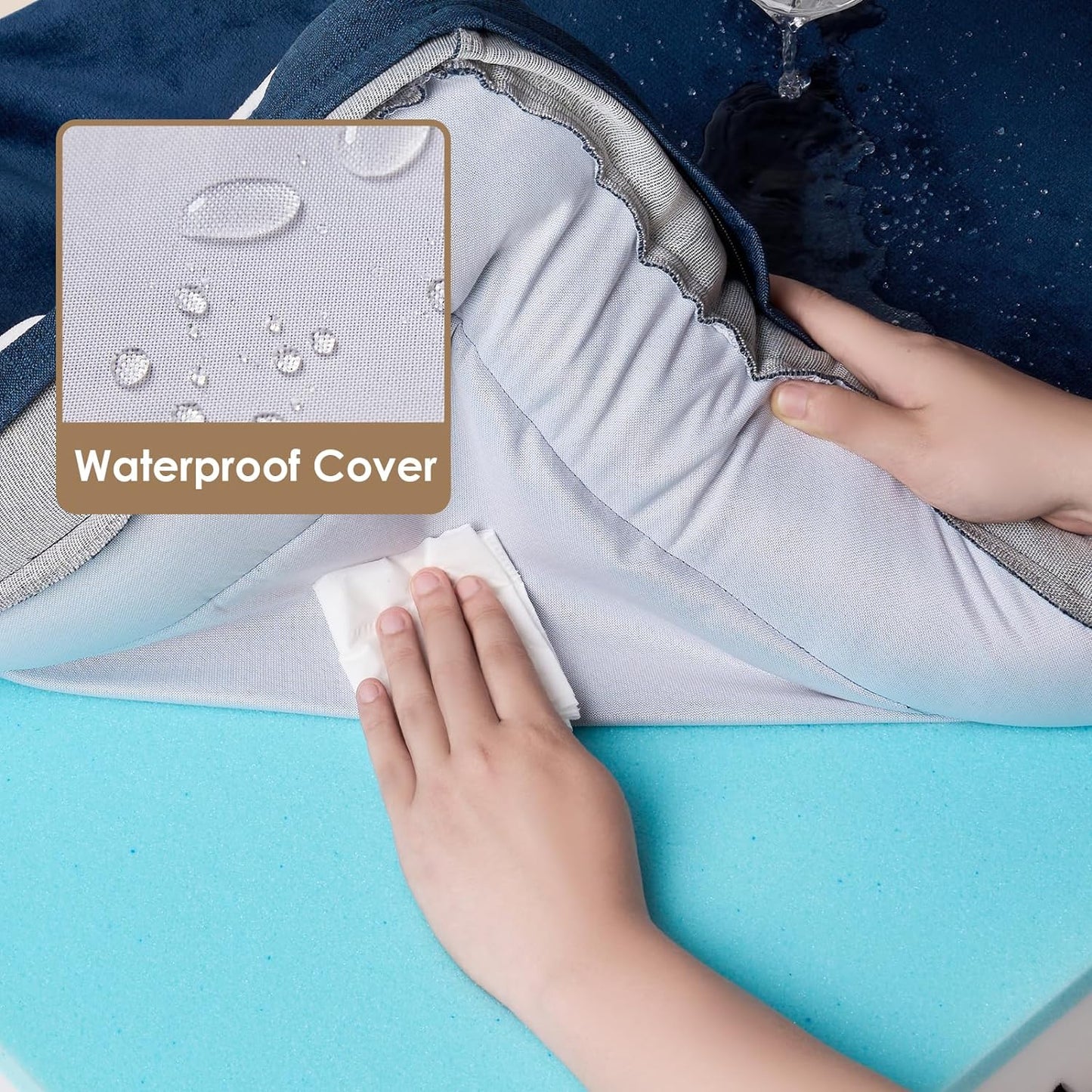 EHEYCIGA Orthopedic Dog Beds for Extra Large Dogs, Waterproof Memory Foam XL Dog Bed with Sides, Non-Slip Bottom and Egg-Crate Foam Big Pet Couch Bed with Washable Removable Cover, Navy