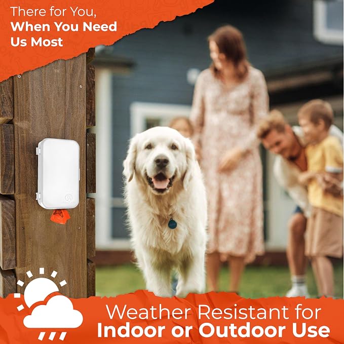 PEXTER Dog Poop Bag Dispenser - Outdoor or Indoor Pet Waste Bag Dispenser Station - Stick-On or Screw-On Wall Mount - Poop Bags Storage Outdoor Container - Includes 4 Doggie Bag Rolls (White)