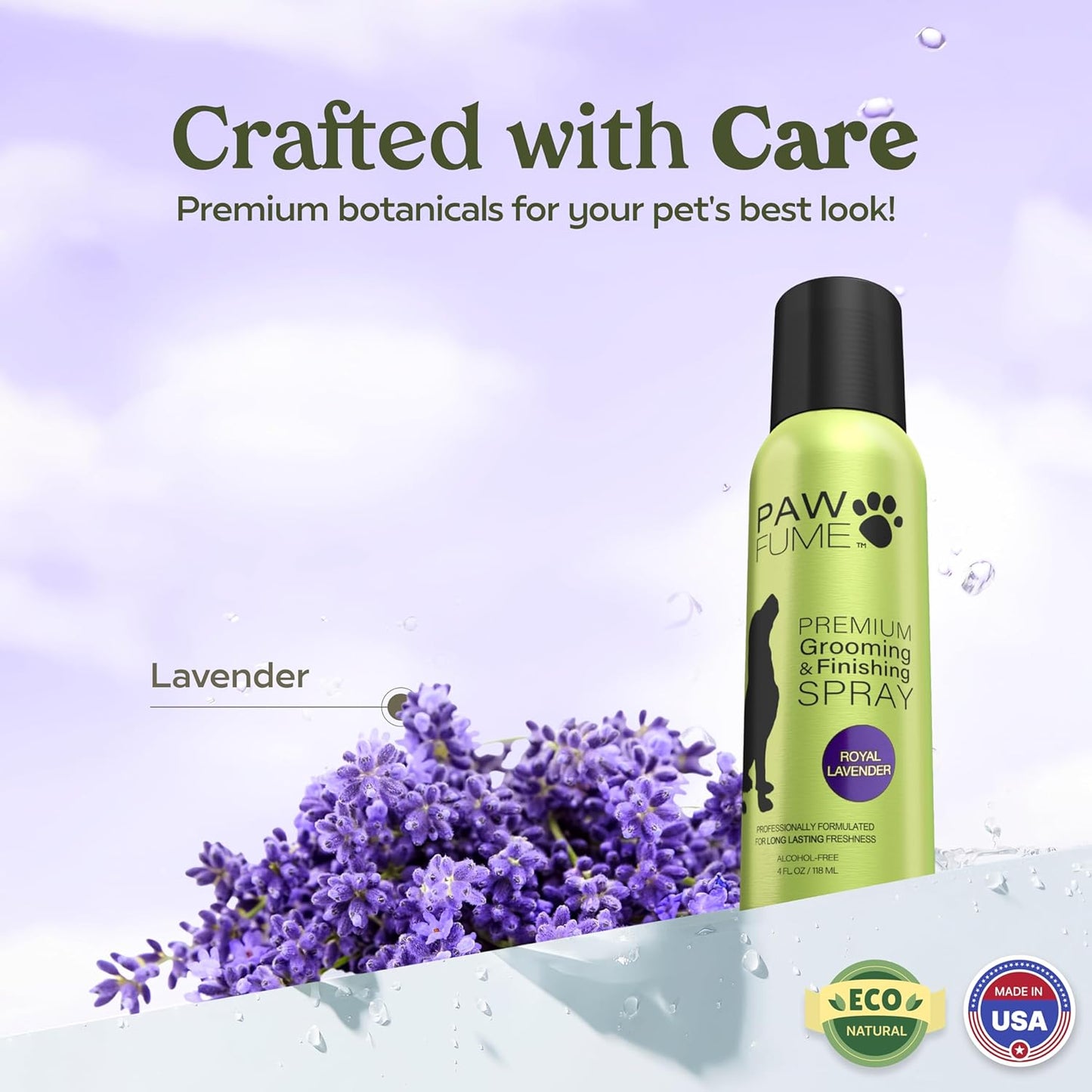 PAWFUME Dog Detangler Grooming Spray, Royal Lavender, 2-Pack – Keeps Pups Fresh All Day – Hypoallergenic, Alcohol-Free, Detangling & Moisturizing – Salon-Quality Dog Necessities for Coat & Fur Care