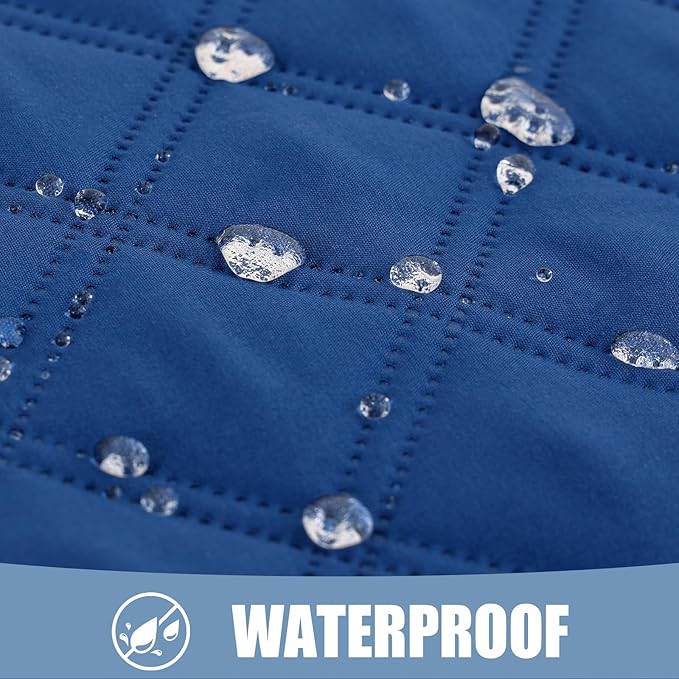 Smiry Waterproof Dog Bed Cover Pet Blanket, Soft Washable Dog Blanket for Furniture Bed Couch Sofa Reversible, Checkered (40"x90", Navy/Blue)