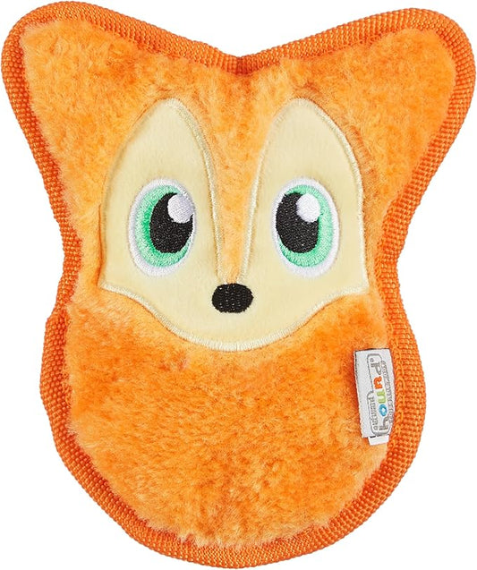 Outward Hound Durablez Minis – Squeaky Plush Dog Toy, No Stuffing for Less Mess, Interactive & Tough, Jumbo Squeaker, Puppies & Small Dogs, Fox, 6.3"