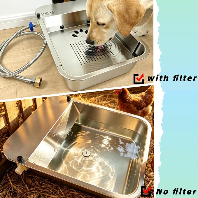 Automatic Water Dispenser for Dogs Slow-Drink,Splash-Proof Design | 3 Gallon Stainless Steel Outdoor Drinking Bowl Self-Filling Water Bowl for Large Dogs,Suitable for Cats,Dog(11L-A)