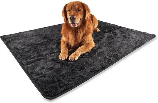 PupProtector Waterproof Throw Blanket for Dogs and Cats, Pet Blanket Cover for Couches, Sofas, Beds, Car Seats, Furniture, Calming Soft Faux Fur, Midnight Black, Large (80" L x 62" W)