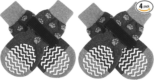 EXPAWLORER Anti Slip Dog Socks to Prevent Licking Paws, Dog Shoes for Hot Pavement, Dog Booties for Small Medium Large Senior Dogs, Traction Control Boots & Paw Protectors for Hardwood Floors