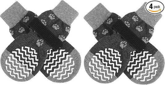 EXPAWLORER Anti Slip Dog Socks to Prevent Licking Paws, Dog Shoes for Hot Pavement, Dog Booties for Small Medium Large Senior Dogs, Traction Control Boots & Paw Protectors for Hardwood Floors