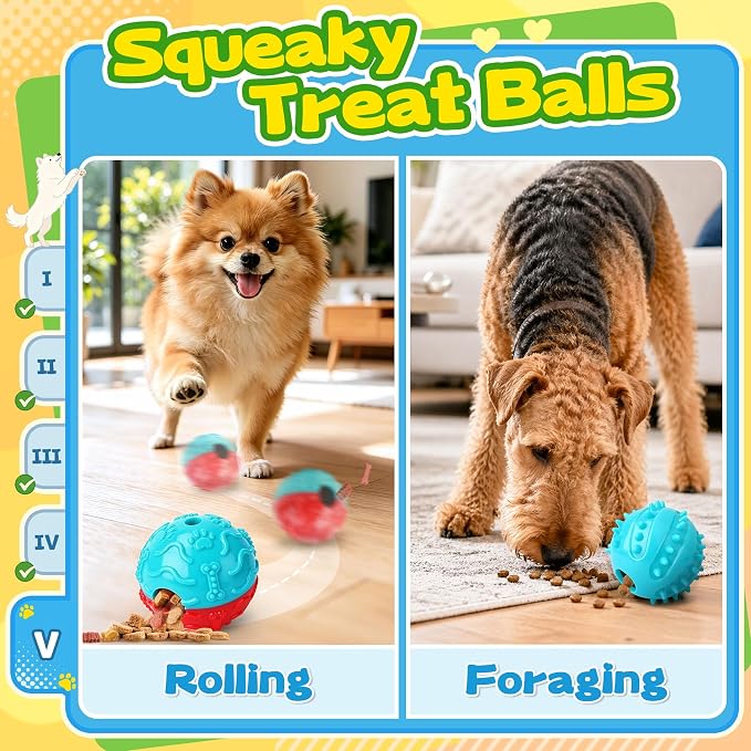 Forfon 10 Pack Complete Dog Puzzle Toy Set for All Breeds, Upgraded Enrichment Toys with Lick Mat & Slow Feeder Bowl, Suction Cup Design, Keeps Dogs Busy & Mentally Stimulated
