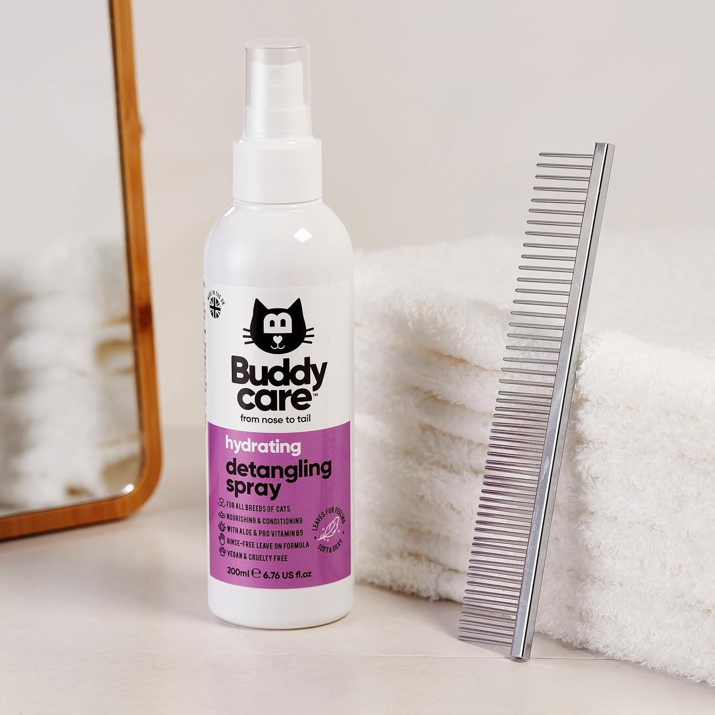 Detangling Spray for Cats - Effective Cat Matted Fur Remover and Detangle Spray to Promote a Healthy Coat, Easily Removes Matted Hair for a Smooth and Shiny Coat