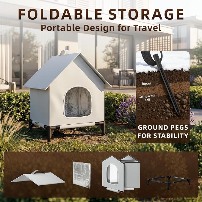 Large Cat House for Outside&Indoor,Easy to Put Together, Selfwarming Cat Shelter for Winter,Insulated and Weatherproof,Large Cave Bed for Garden(18 x 18 x 24 inch,L,Normal)