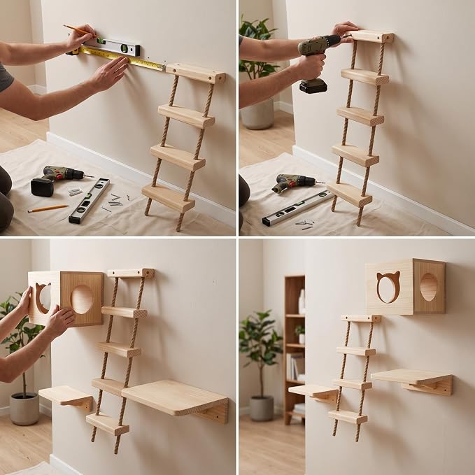 with Shelves for Climbing and Play, Cat House
